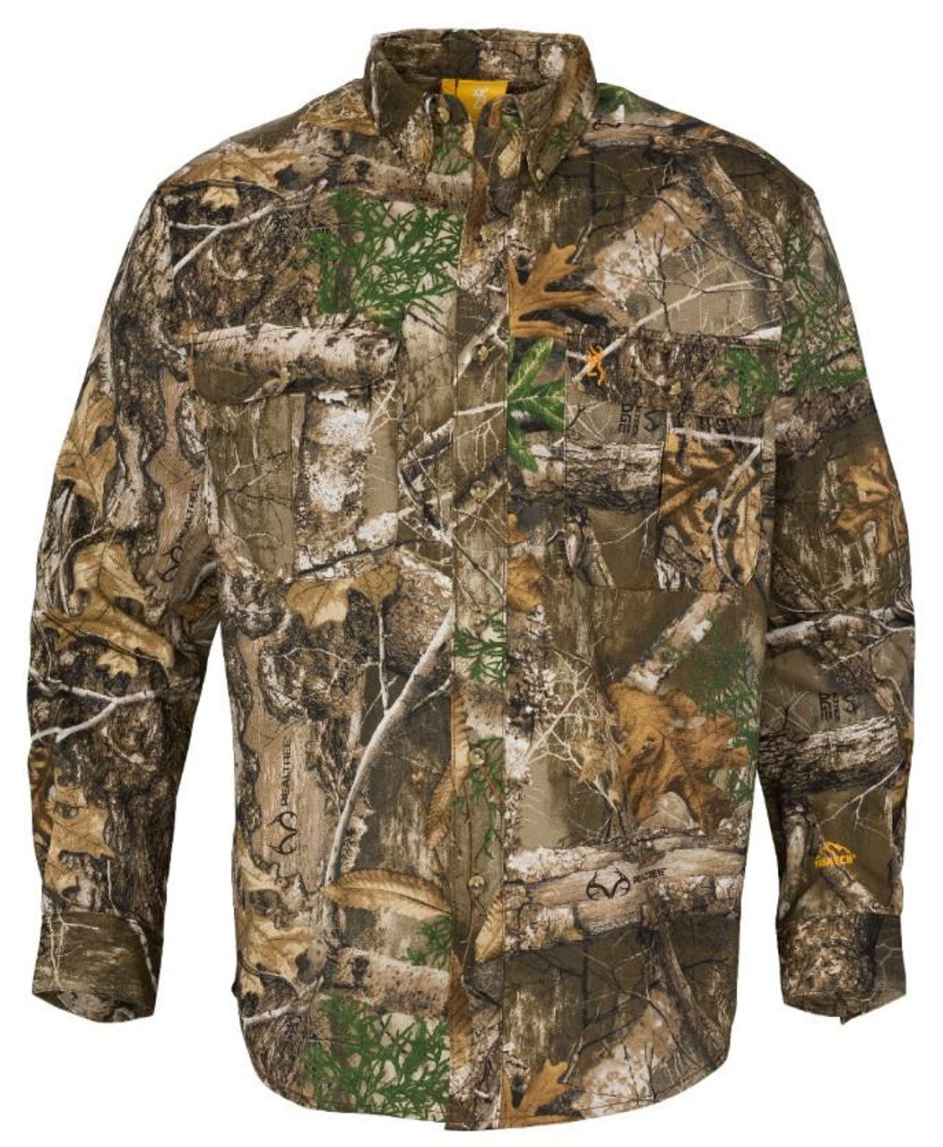 Browning Wasatch Camo Button Up Shirt - Long Sleeve - Realtree Edge