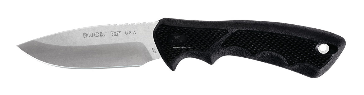 Buck 0685BKS BuckLite Max II Large Fixed Blade Knife, 8 7/8" OAL 420 HC Blade Knife, Black Poly sheath