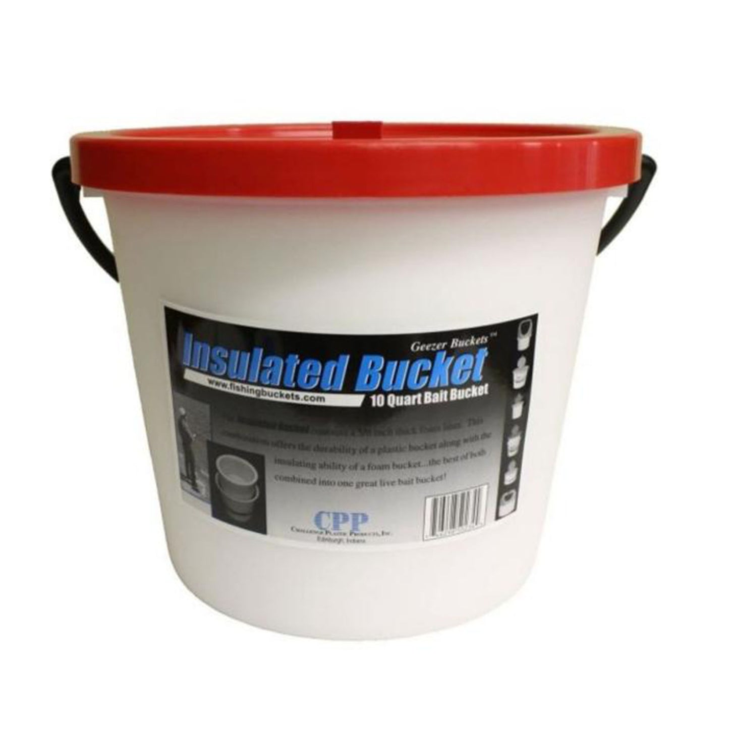 CHALLENGE PLASTICS PLASTIC BAIT BUCKET 10qt INSULATED