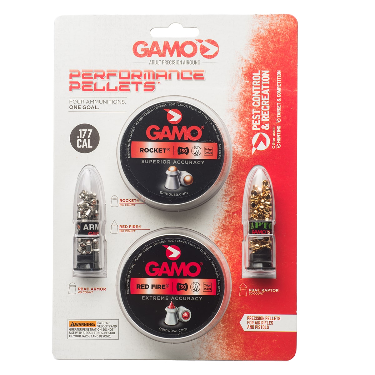 Gamo Performance Airgun Pellets Combo Pack, 177 Cal