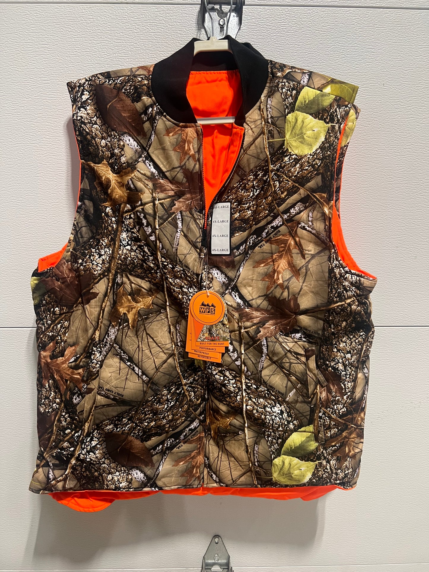 Burly reversible vest camo/blaze orange