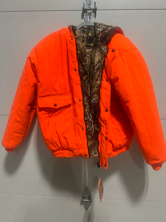 Burly hooded jacket  reversilbe camo/ blaze orange
