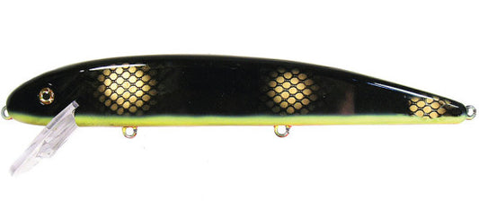 Musky Mania J8-04 Jake Big Minnow Lure, 8", 2.6 oz, Black Perch