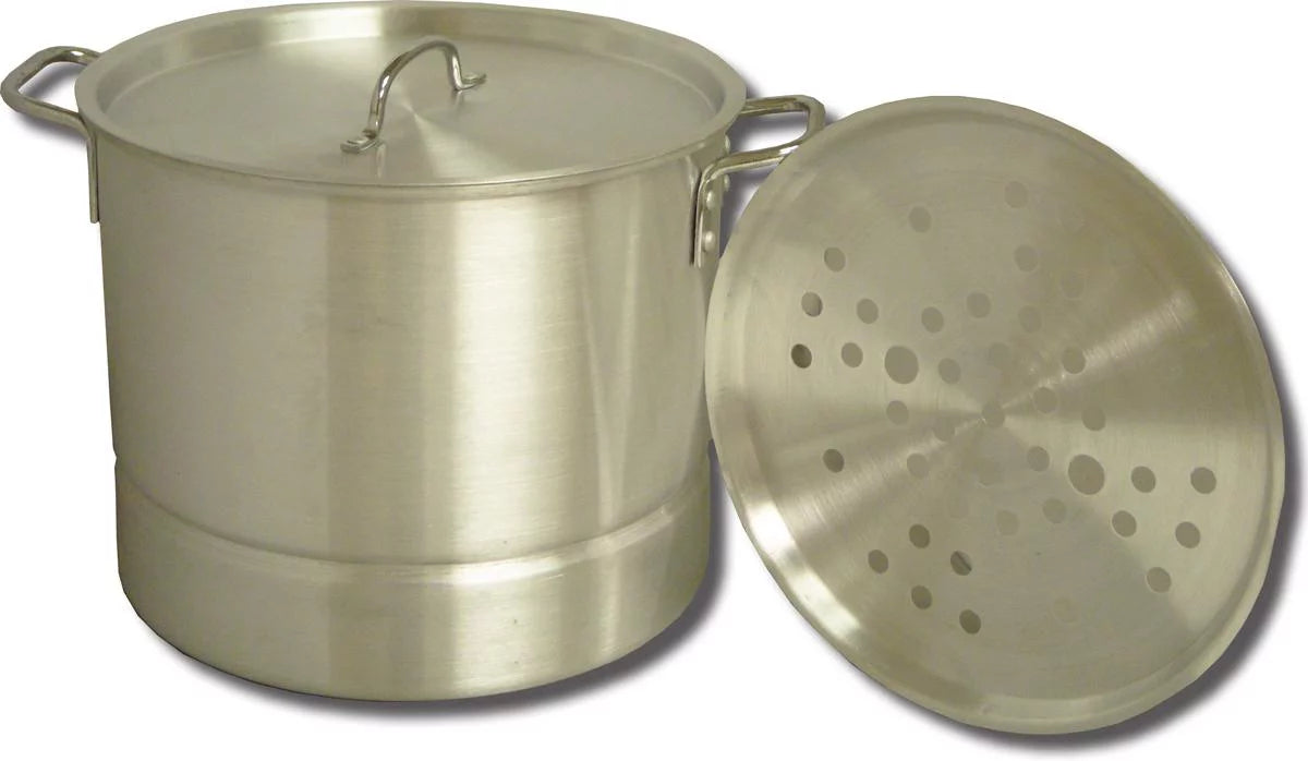 King Kooker KK18T 18 Qt. Aluminum Pot, Steamer Plate, Lid