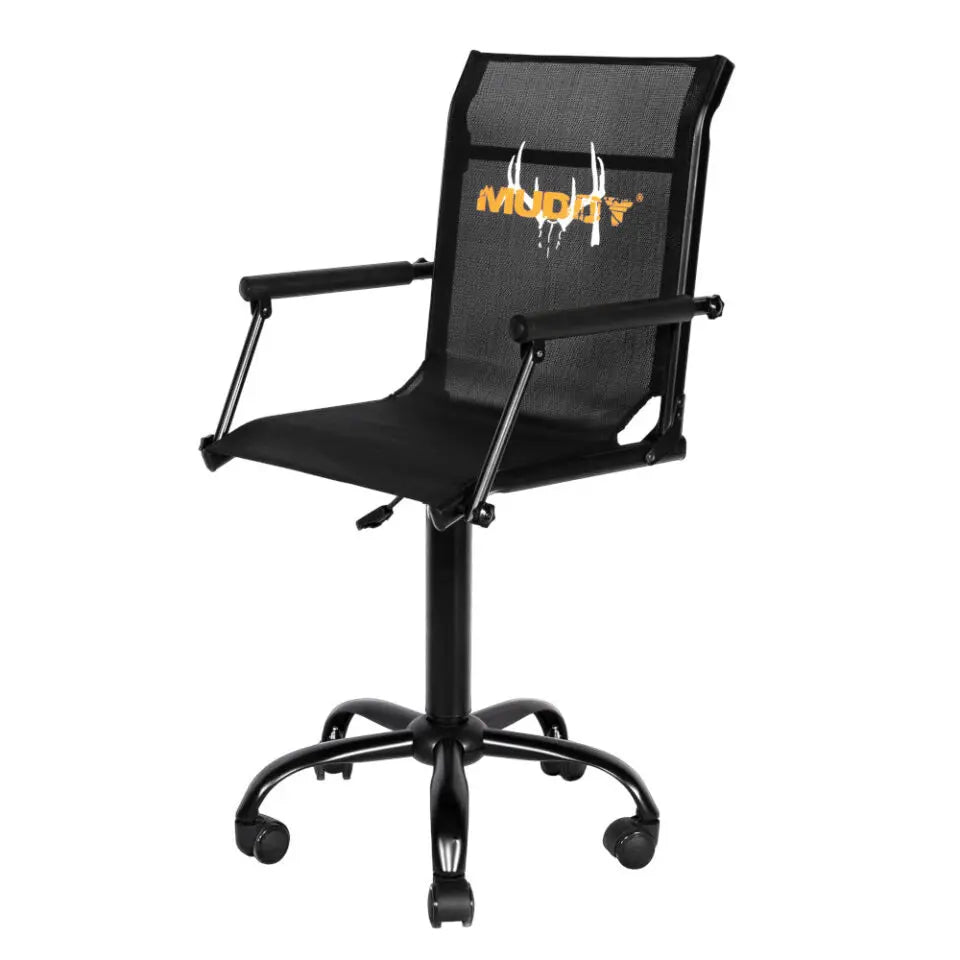 Muddy MUD-RSC Rolling Swivel Chair, 18"W x 14"D x 18"H, Swivels 360 Degrees, Removeable Arm Rest