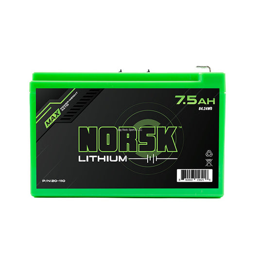 Norsk 20-110 Lithium Ion Battery 7.5Ah, 12v w/LED Indicator + Dual USB