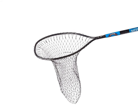 Ranger 900 Economy Landing Net, all black, 18" handle, 14"x 18" hoop, 24" deep poly net