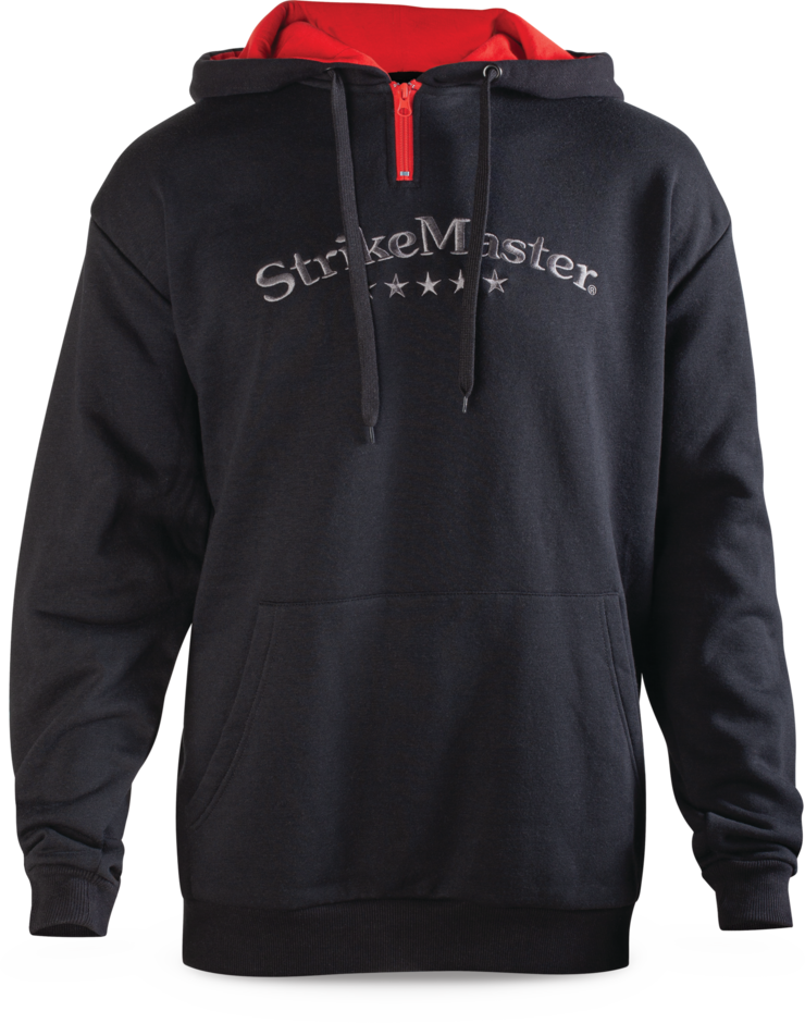 StrikeMaster 1/4 Zip Black Hooded Sweatshirt