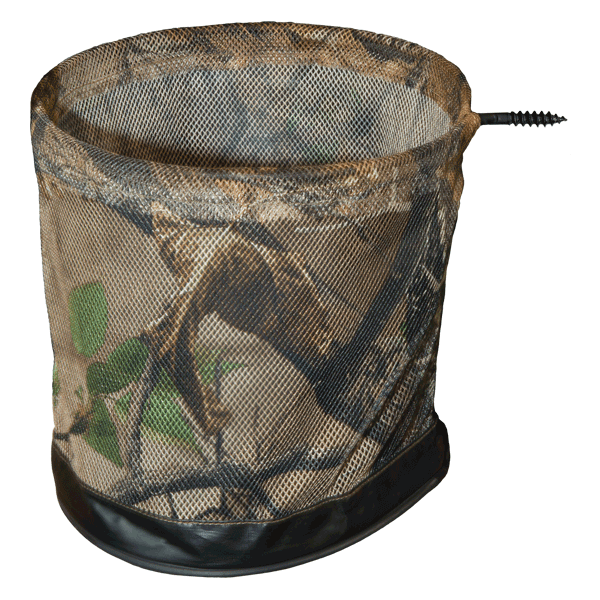 Muddy TA035 Tree-Mount Accessory Basket, 8" Dia x 9"D, Screws to Tree, Camo Mesh