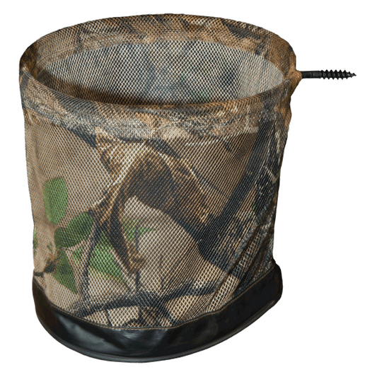Muddy TA035 Tree-Mount Accessory Basket, 8" Dia x 9"D, Screws to Tree, Camo Mesh