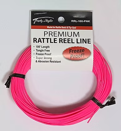 Trophy Angler 100'  Rattle Reel and Tip-Up Line