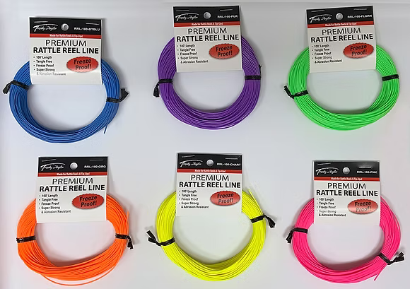 Trophy Angler 100'  Rattle Reel and Tip-Up Line