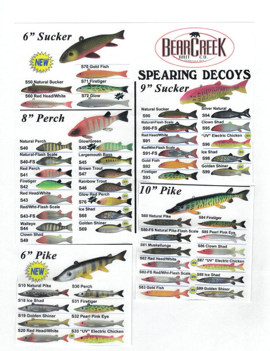 Bear Creek Perch Spearing Decoys