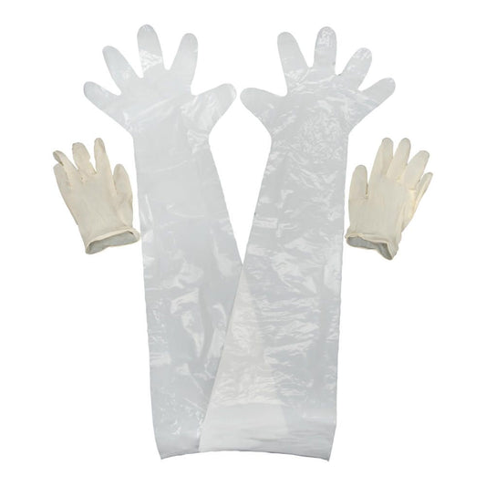 Allen Field Dressing Gloves, 1Pr Each Latex Surgical and Shoulder Length
