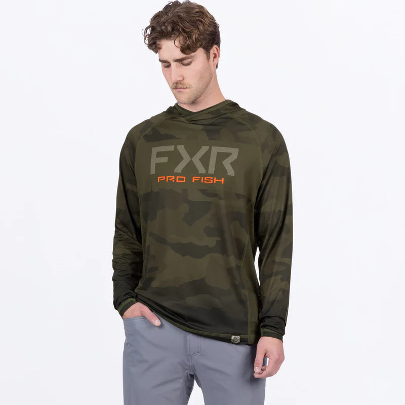 FXR Men's Derby Camo Air UPF Pullover Hoodie