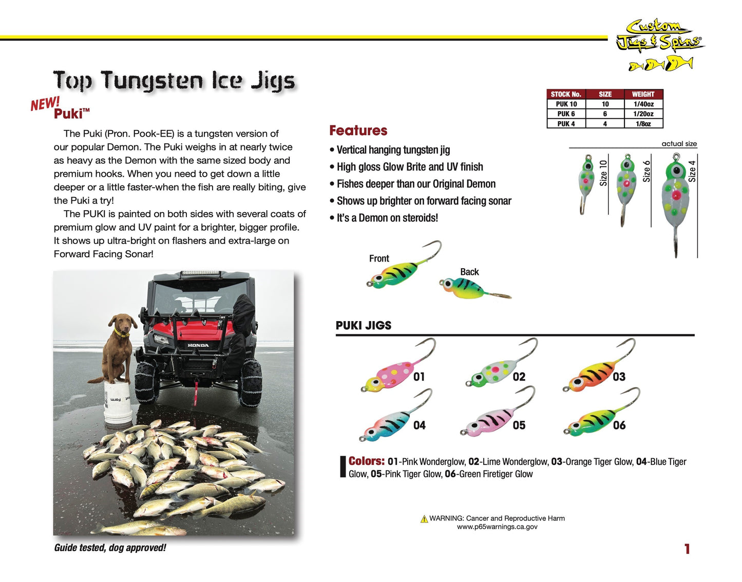 Custom Jigs & Spoons Tungsten Puki Jigs