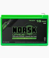 Norsk Lithium 12.8v 15AH Lithium-Ion with Charger Battery