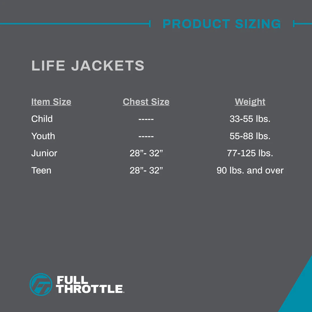 Full Throttle Junior Hinged Rapid-Dry Life Jacket