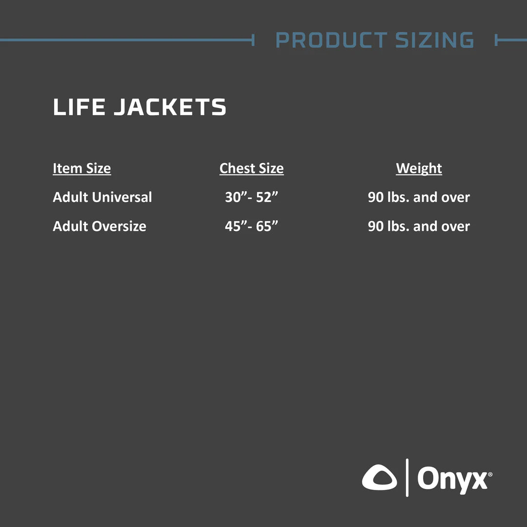 ONYX Adult Comfort General Purpose Life Jacket