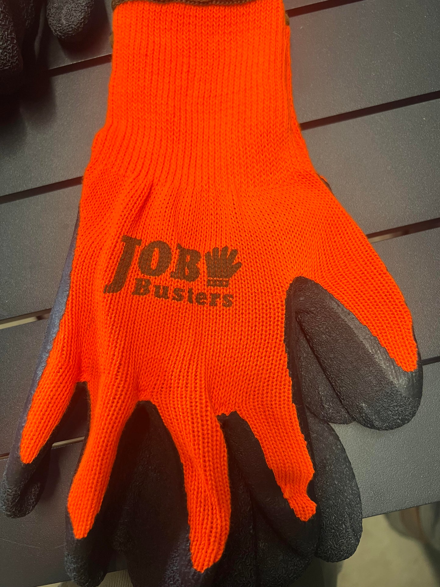 job buster high viz oranger latex coated glove