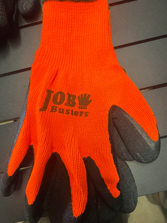 job buster high viz oranger latex coated glove