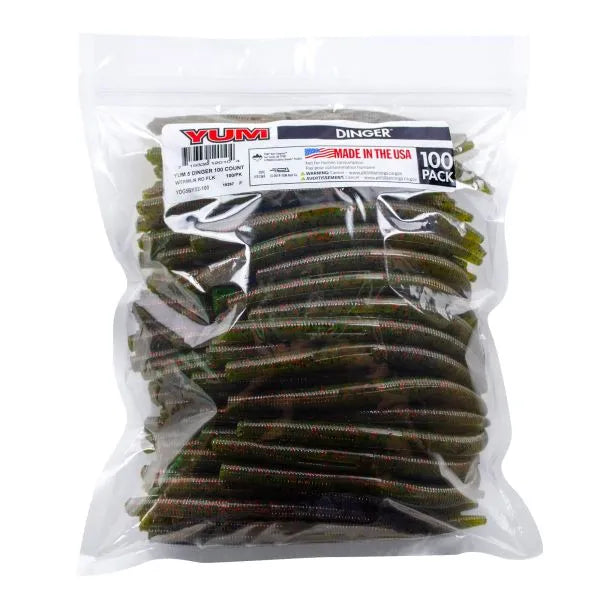 YUM DINGER 5 " WORM  100 PACK